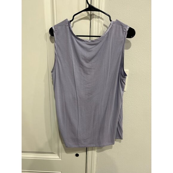 Vintage Dialogue Button Front Cardigan and Tank Set Lavender Sz XL Satin Trim - Picture 8 of 13